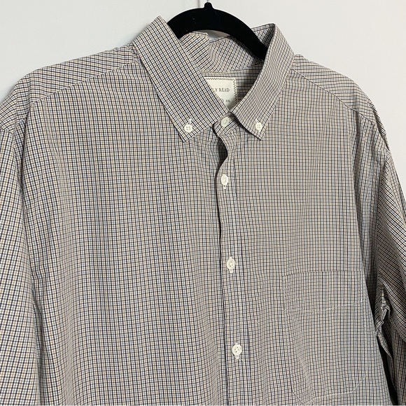 Billy Reid Black/Mustard Yellow Plaid Slim Cut Button Down Shirt - Picture 2 of 5